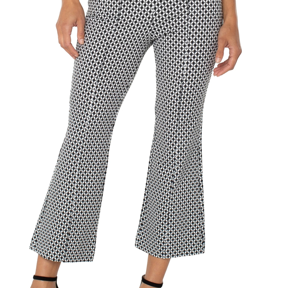 Liverpool Jeans Company Black and White Geometric Flare Pants